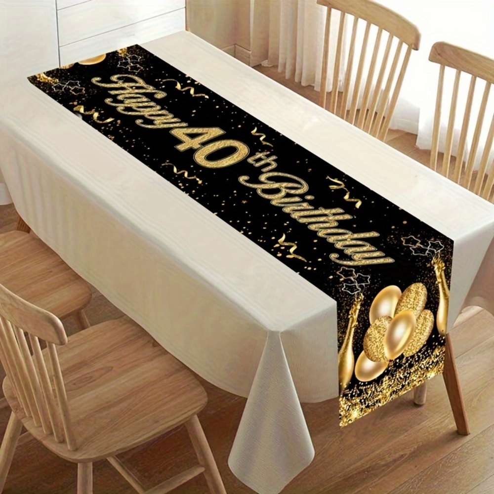 Home Office News - Custom Age Birthday Table Runner, Polyester