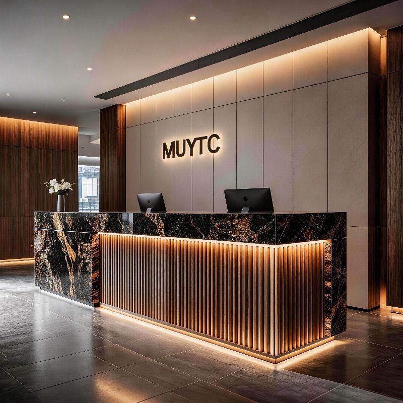 Home Office Industrial Design - Industrial Executive Reception Desks Long Company