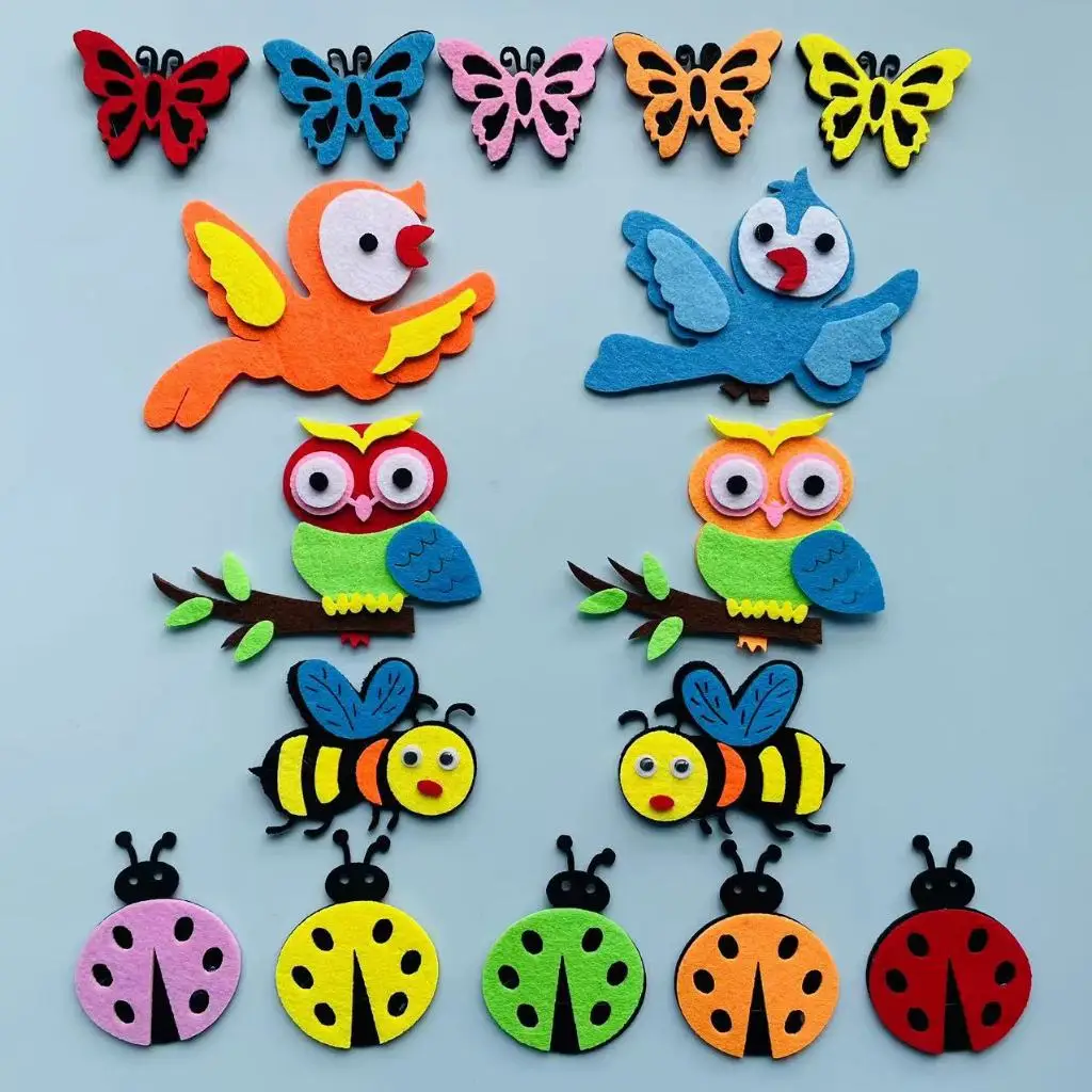 Home Office Layout - Felt animals Craft 3D Wall Decor