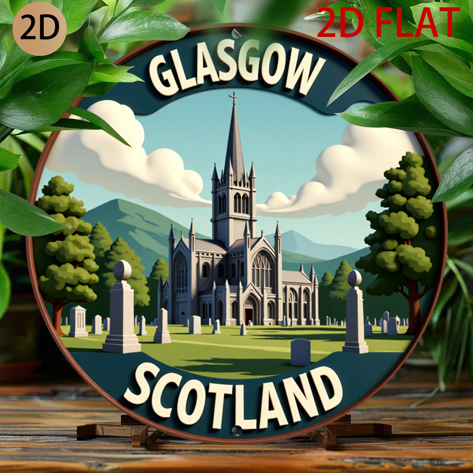 Home Office In Glasgow - 2D Flat Glasgow Scotland Cathedral Illustration