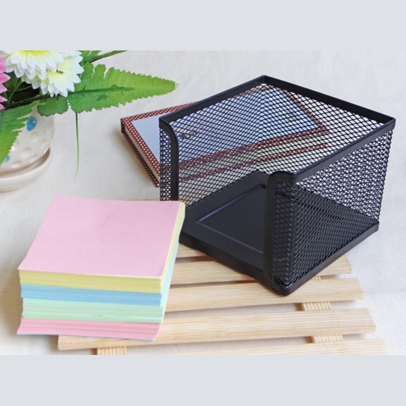 Sticky Note Dispenser - Black Mesh Paper Cube Mini Memo