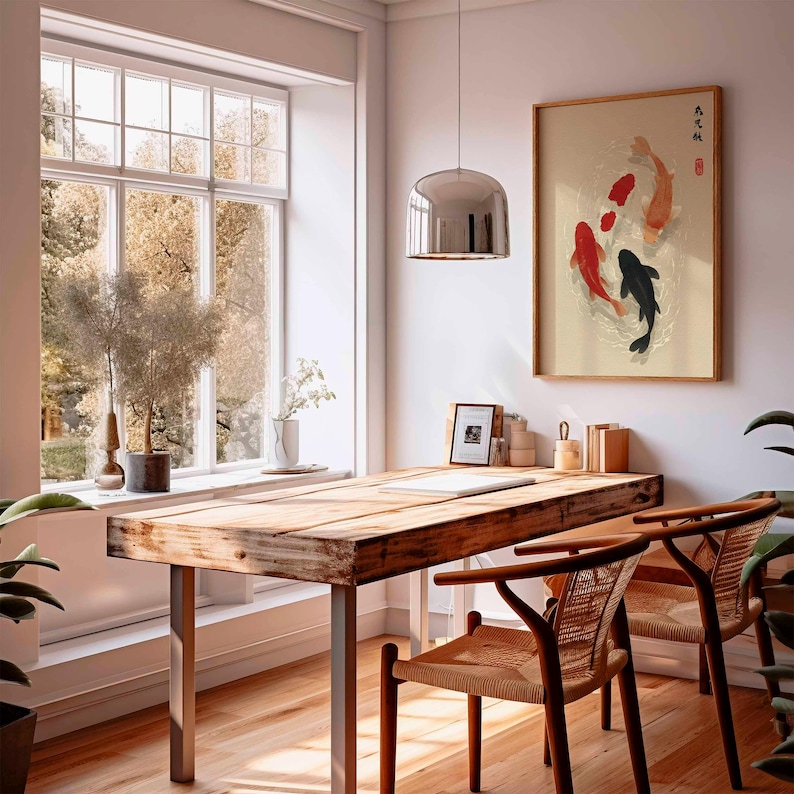 1pc Japanese Koi Fish Poster,  - Home Office Japandi 리뷰 및 가격