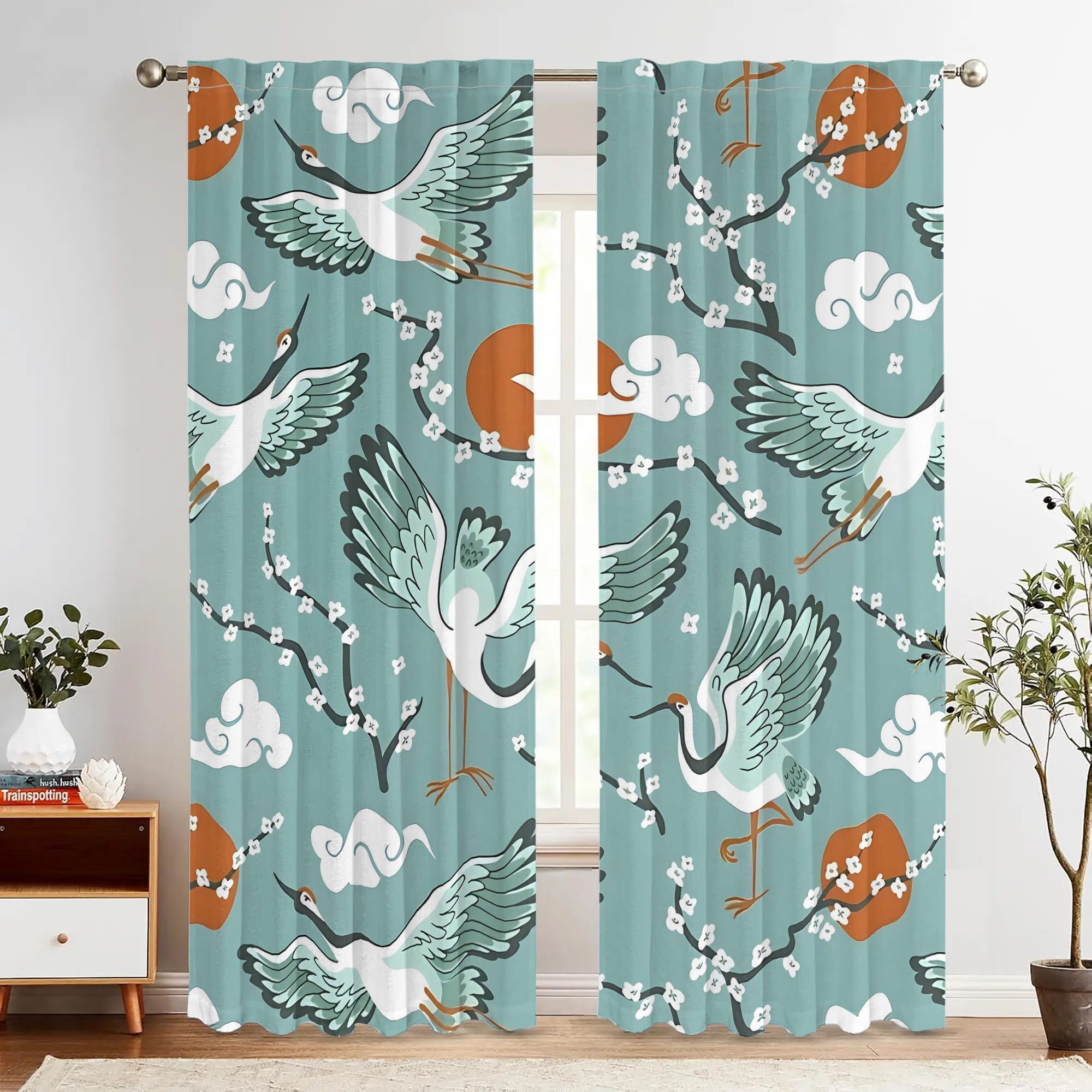 Elegant Teal Watercolor Bird C - Home Office Japandi 리뷰 및 가격