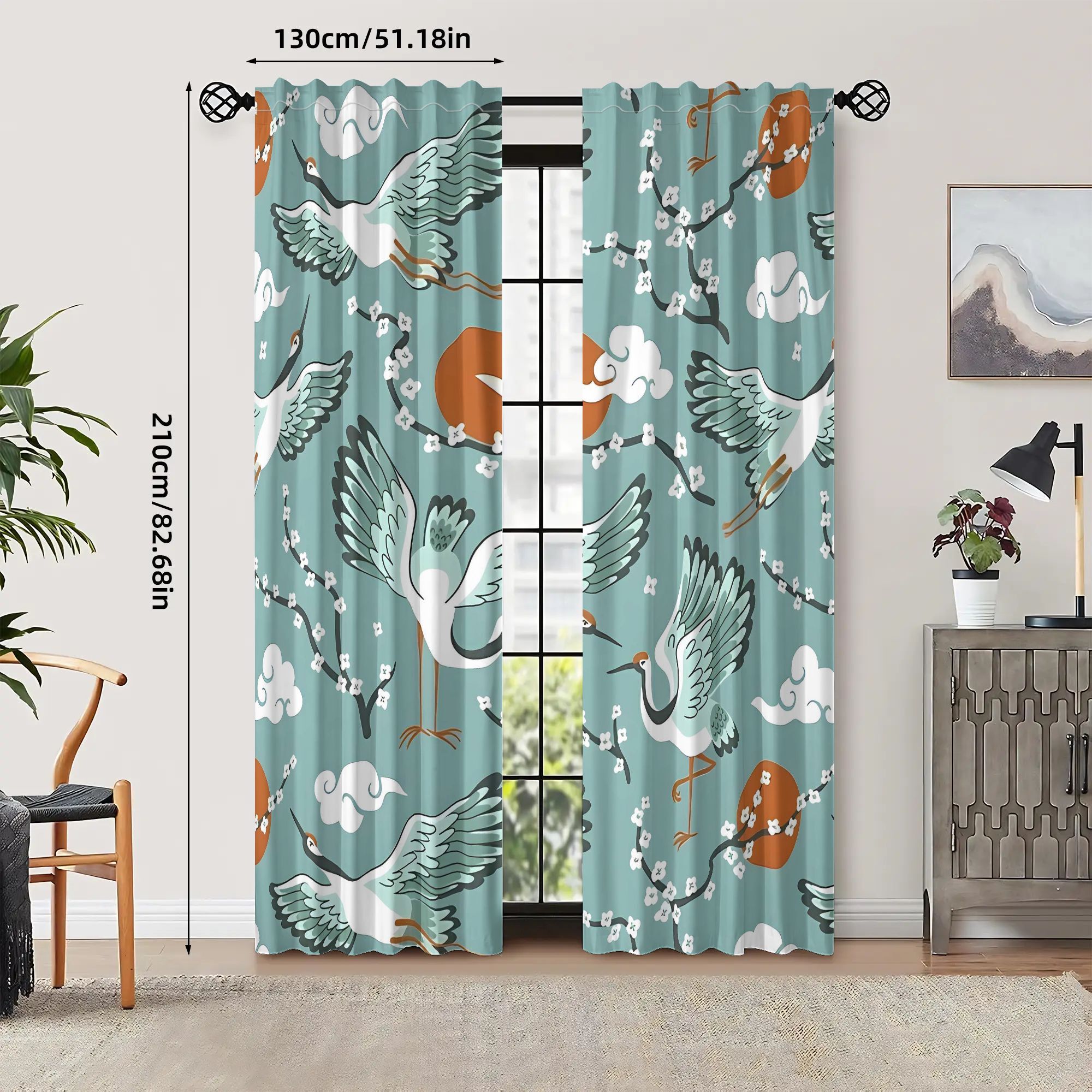 Elegant Teal Watercolor Bird C - Home Office Japandi 리뷰 및 가격