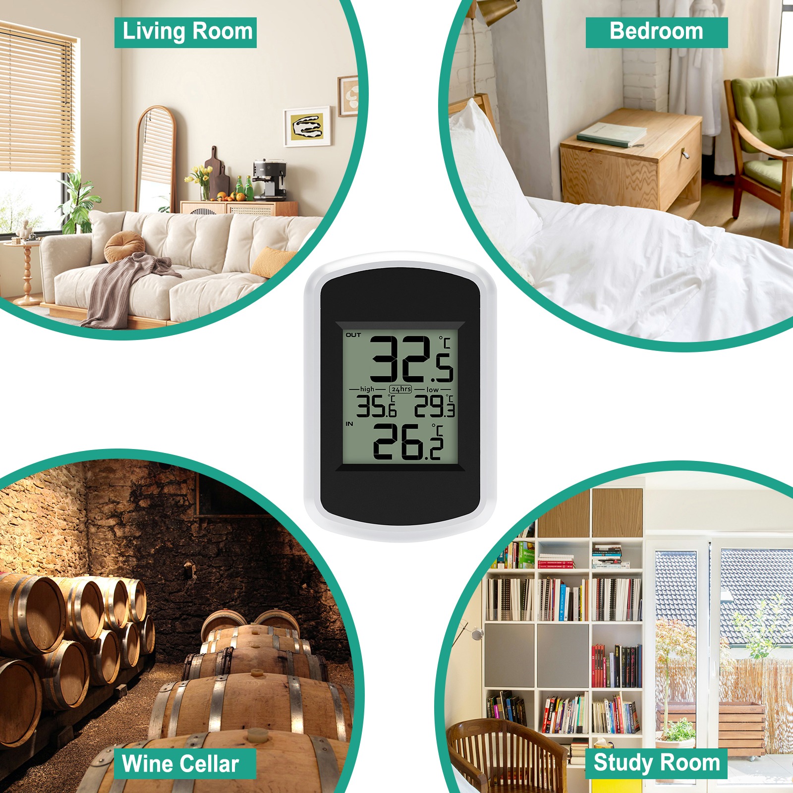 Wireless Digital Thermometer - - Home Office Updates 리뷰 및 가격