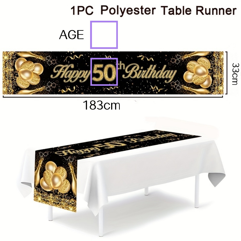 Custom Age Birthday Table Runn - Home Office News 리뷰 및 가격