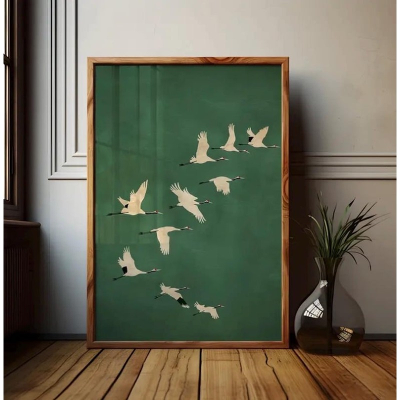 1pc Japandi Crane Vintage Love - Home Office Japandi 리뷰 및 가격