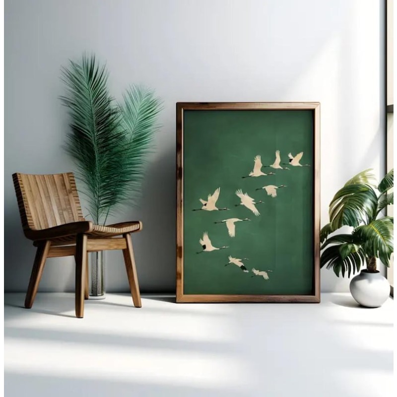 1pc Japandi Crane Vintage Love - Home Office Japandi 리뷰 및 가격