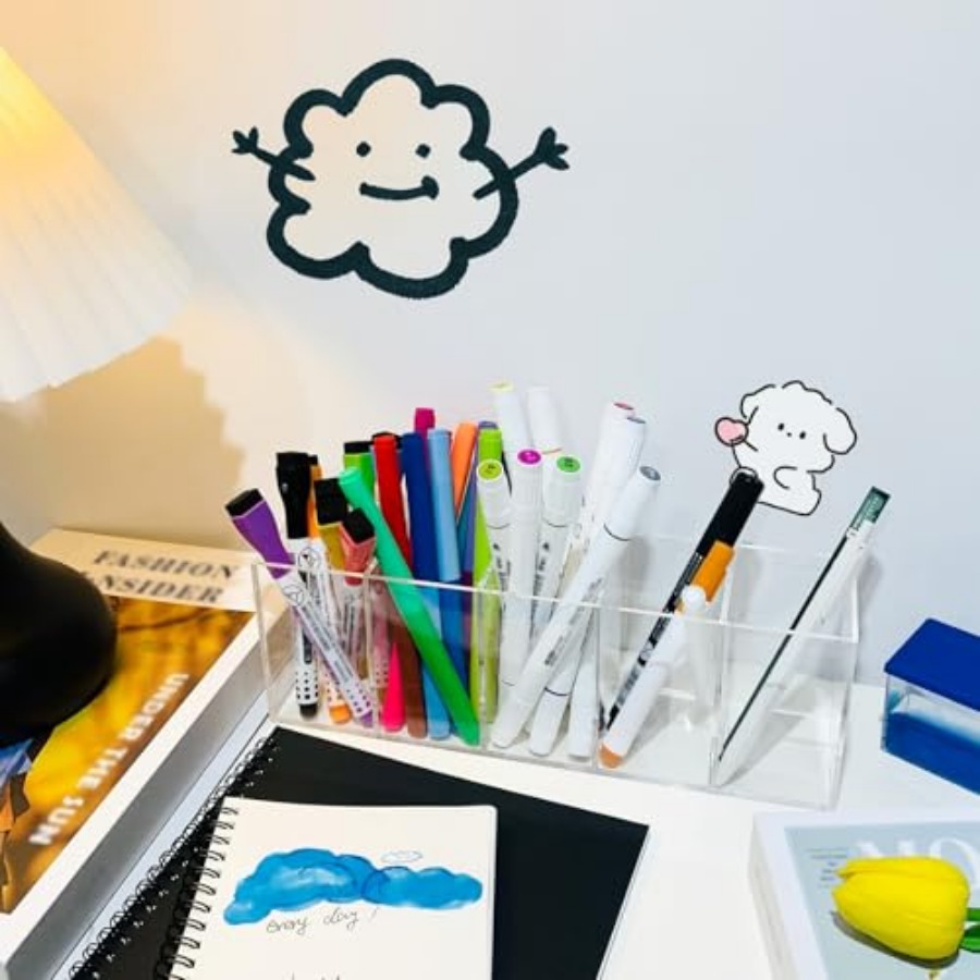Acrylic Clear Pen Holder 5 Com - Pen Holder Organizer 리뷰 및 가격