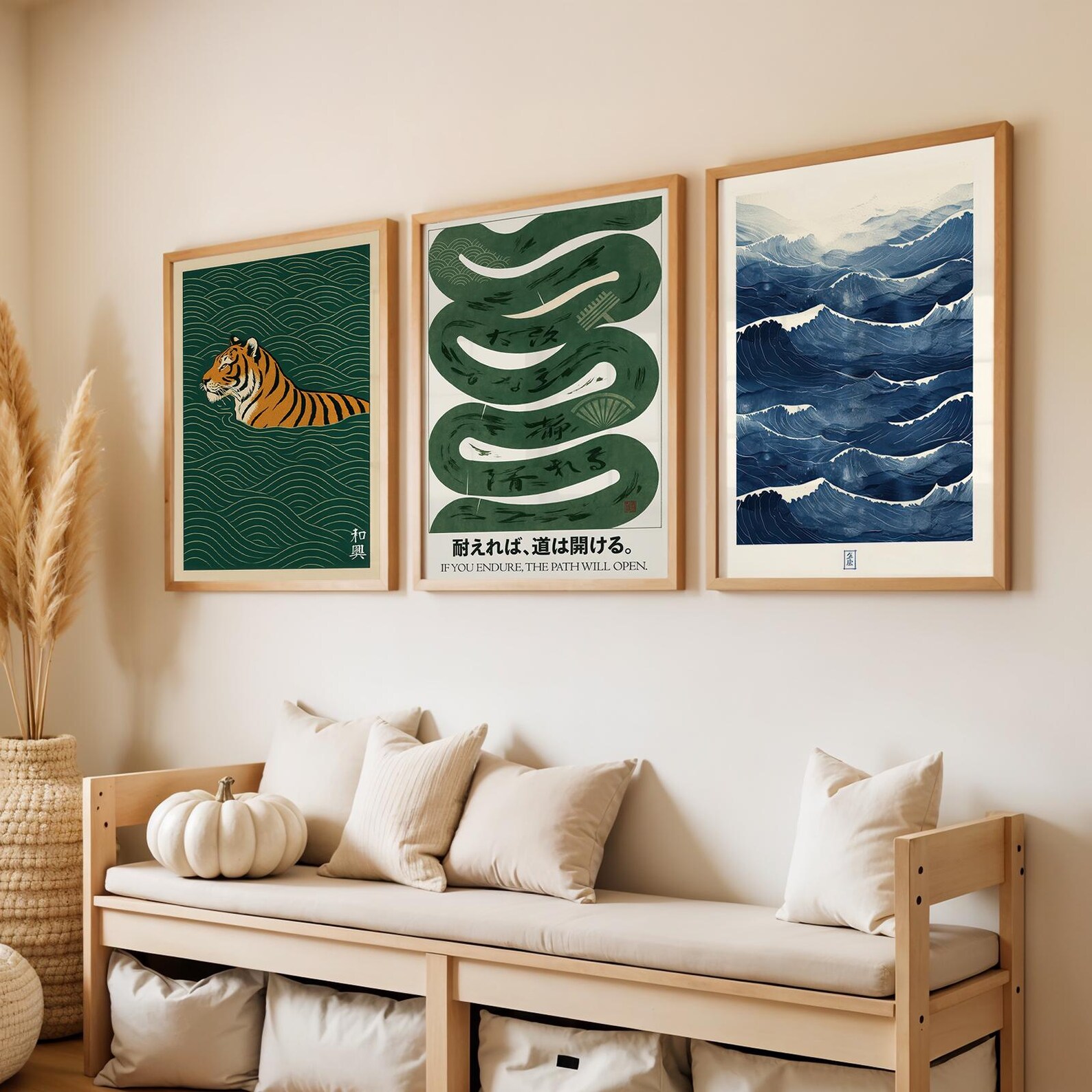 3pcs/set Japanese Canvas Wall  - Home Office Japandi 리뷰 및 가격