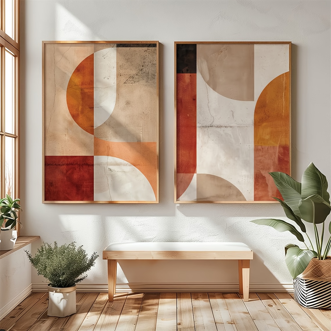 2D/Flat 2pcs Geometric Abstrac - Home Office Japandi 리뷰 및 가격