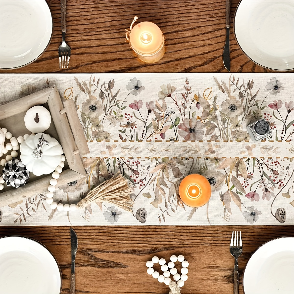 1pc Autumn Harvest Table Runne - Home Office News 리뷰 및 가격