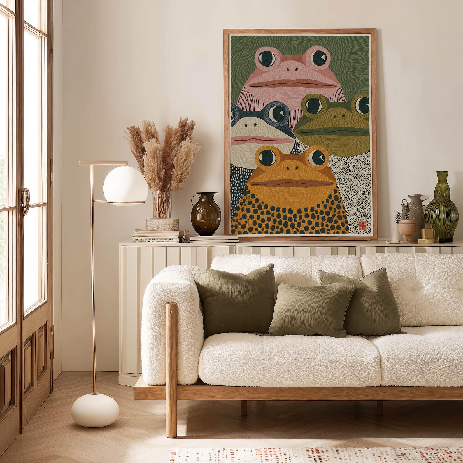 Modern Japanese Frog Art Print - Home Office Japandi 리뷰 및 가격