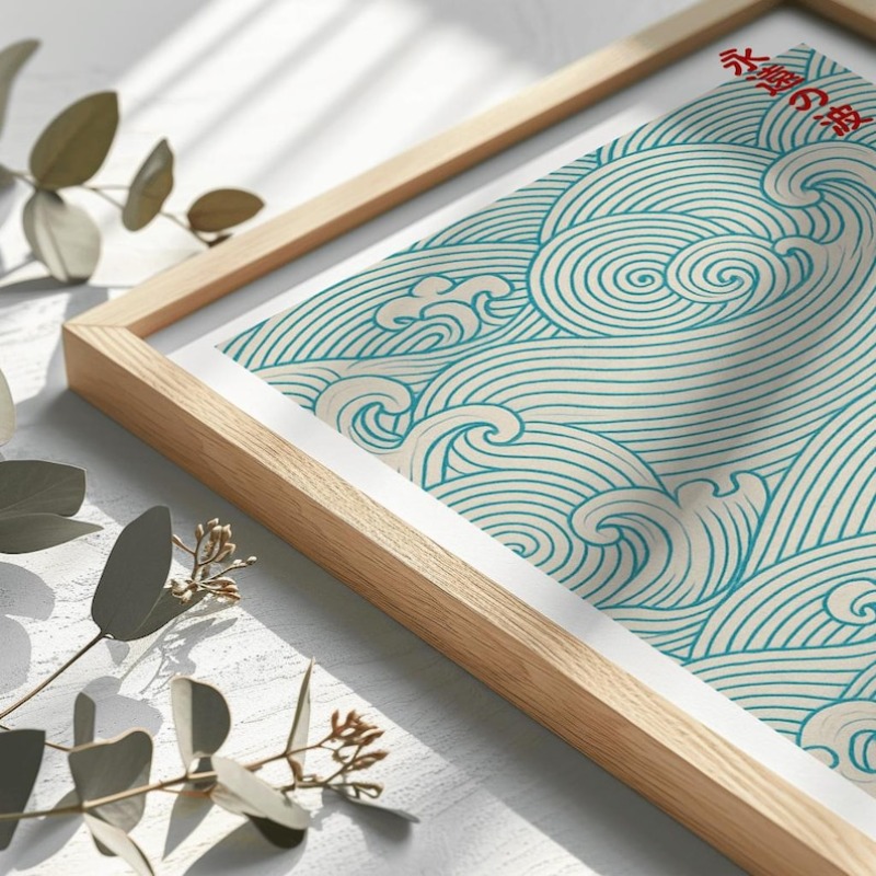 Abstract Japanese Woodblock Ca - Home Office Japandi 리뷰 및 가격