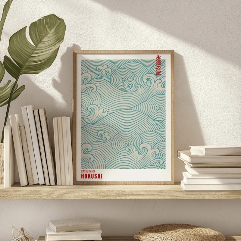 Abstract Japanese Woodblock Ca - Home Office Japandi 리뷰 및 가격