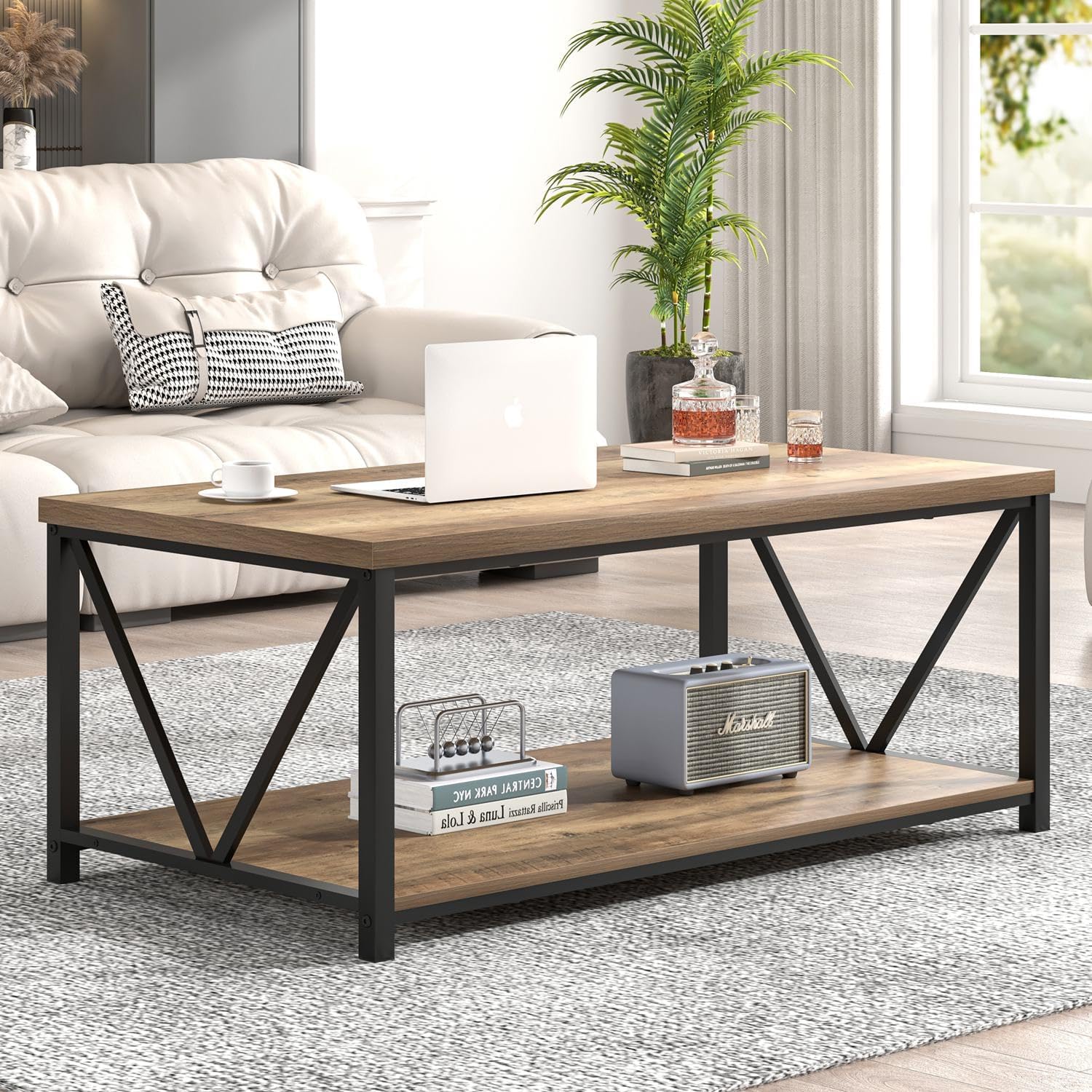 Coffee Table with Storage Shel - Home Office Industrial Design 리뷰 및 가격