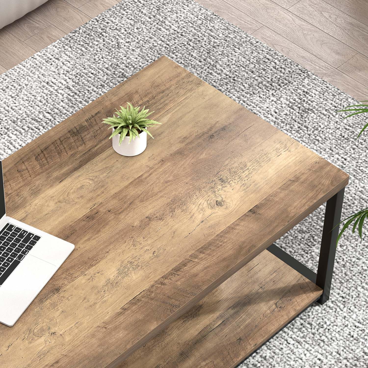 Coffee Table with Storage Shel - Home Office Industrial Design 리뷰 및 가격
