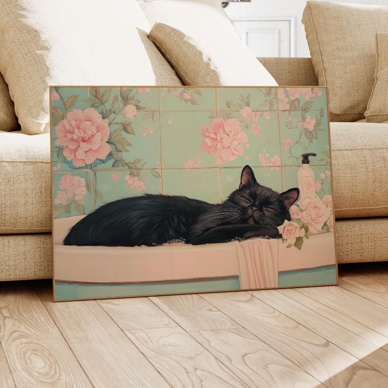 Japanese Style Black Cat in Ba - Home Office Japandi 리뷰 및 가격