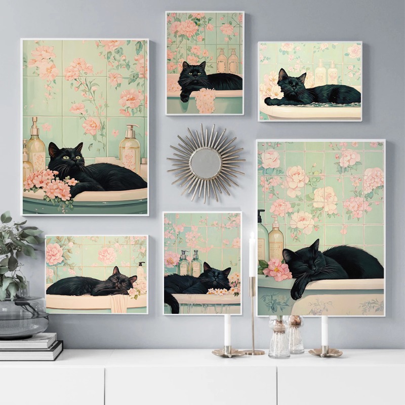 Japanese Style Black Cat in Ba - Home Office Japandi 리뷰 및 가격