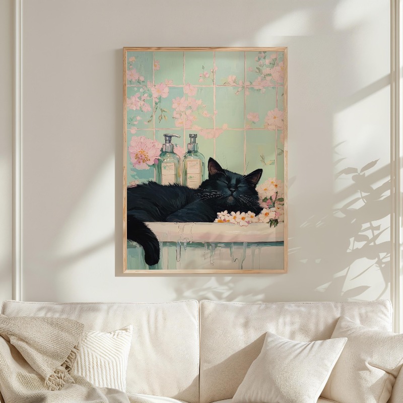 Japanese Style Black Cat in Ba - Home Office Japandi 리뷰 및 가격