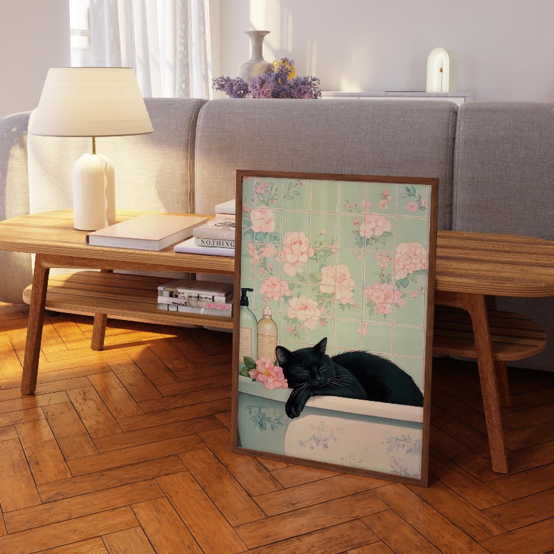 Japanese Style Black Cat in Ba - Home Office Japandi 리뷰 및 가격