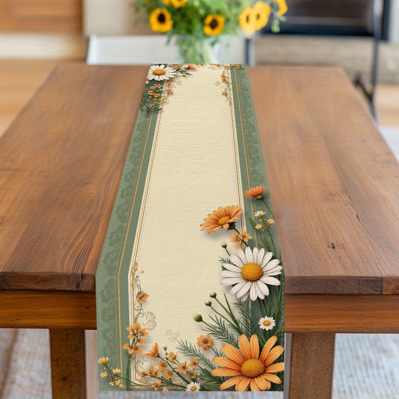 1pc Daisy Sunflower Table Runn - Home Office News 리뷰 및 가격