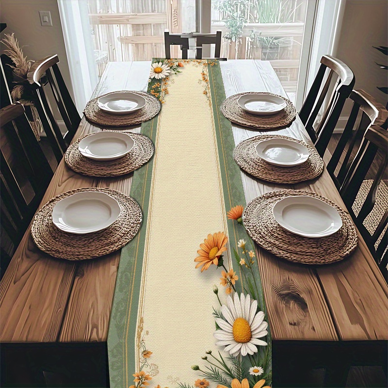 1pc Daisy Sunflower Table Runn - Home Office News 리뷰 및 가격