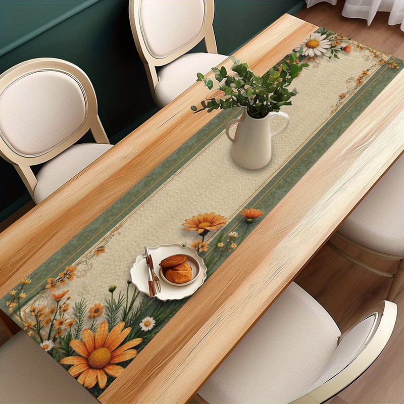 1pc Daisy Sunflower Table Runn - Home Office News 리뷰 및 가격